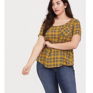 Yellow Plaid Shirt plus size